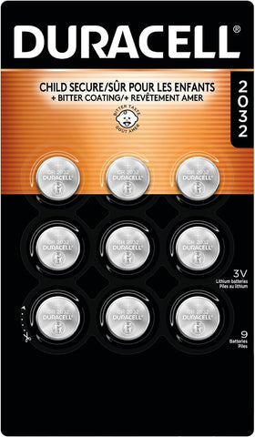 Duracell 2032 Lithium Battery, 9 Count, AirTag & Key Fob, CR2032 3V Cell