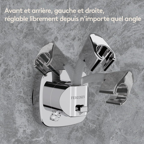 Shower Head Holder with Suction | 360° Swivel | Gray