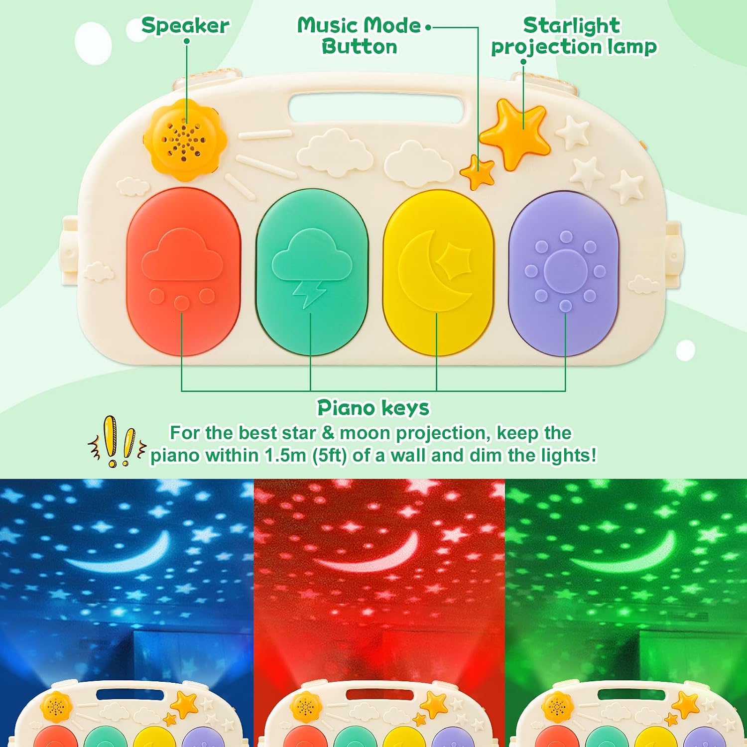 Baby Gyms Play Mats, Tummy Time Mat Toys, Infant Play Mat and Activity Gym, Baby Play Piano Gym Mat, Play Mats for Babies Newborns and Toddlers, Baby Activity Mat Toys 0-3-6-12 Months