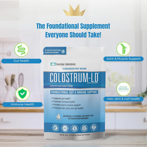 Sovereign Laboratories Colostrum-LD Powder, Liposomal, Unflavored, 6 oz