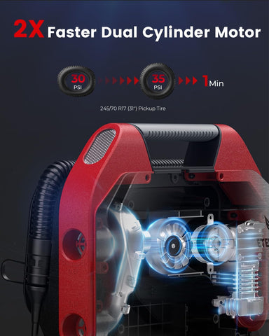 ETENWOLF S6SE Tire Inflator Portable Air Compressor, Cordless Air Pump