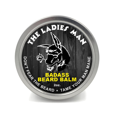 Badass Beard Care Beard Balm for Men - The Original Scent 2 oz - Shea Butter Argan Jojoba Beeswax - Sandalwood Bourbon Vanilla - Light Hold Beard Conditioner and Softener