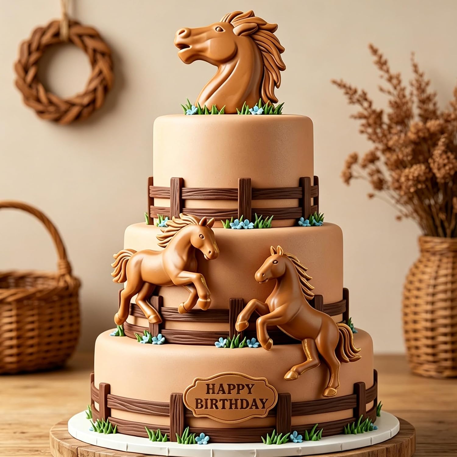3D Silicone Horse Molds, 4-Cavity Horse Candy Molds for Cake Decoration