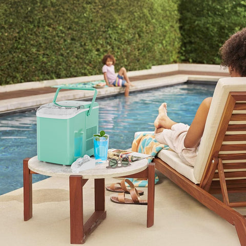 NEWBULIG Ice Makers Countertop with Handle, Portable Ice Machine