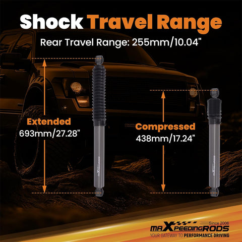 maXpeedingrods 0-4" Rear Shocks for Chevy Silverado/GMC Sierra 1500 2007-25