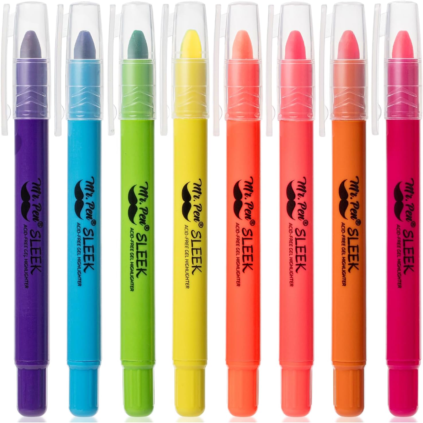 Mr. Pen- No Bleed Gel Highlighters, Vibrant Colors, 8 Pack