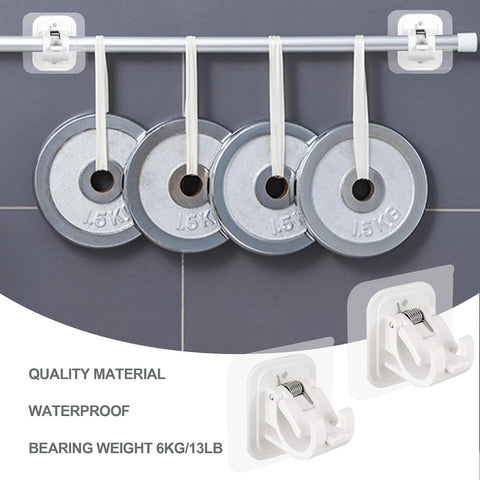 Self Adhesive No Drill Adjustable Curtain Rod Holder Hooks Brackets