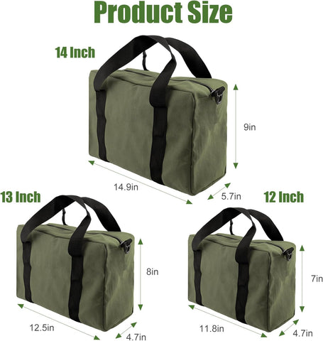Small Tool Bag, Close Top Wide Mouth Tool Organizer Bag, Large Tool Bags