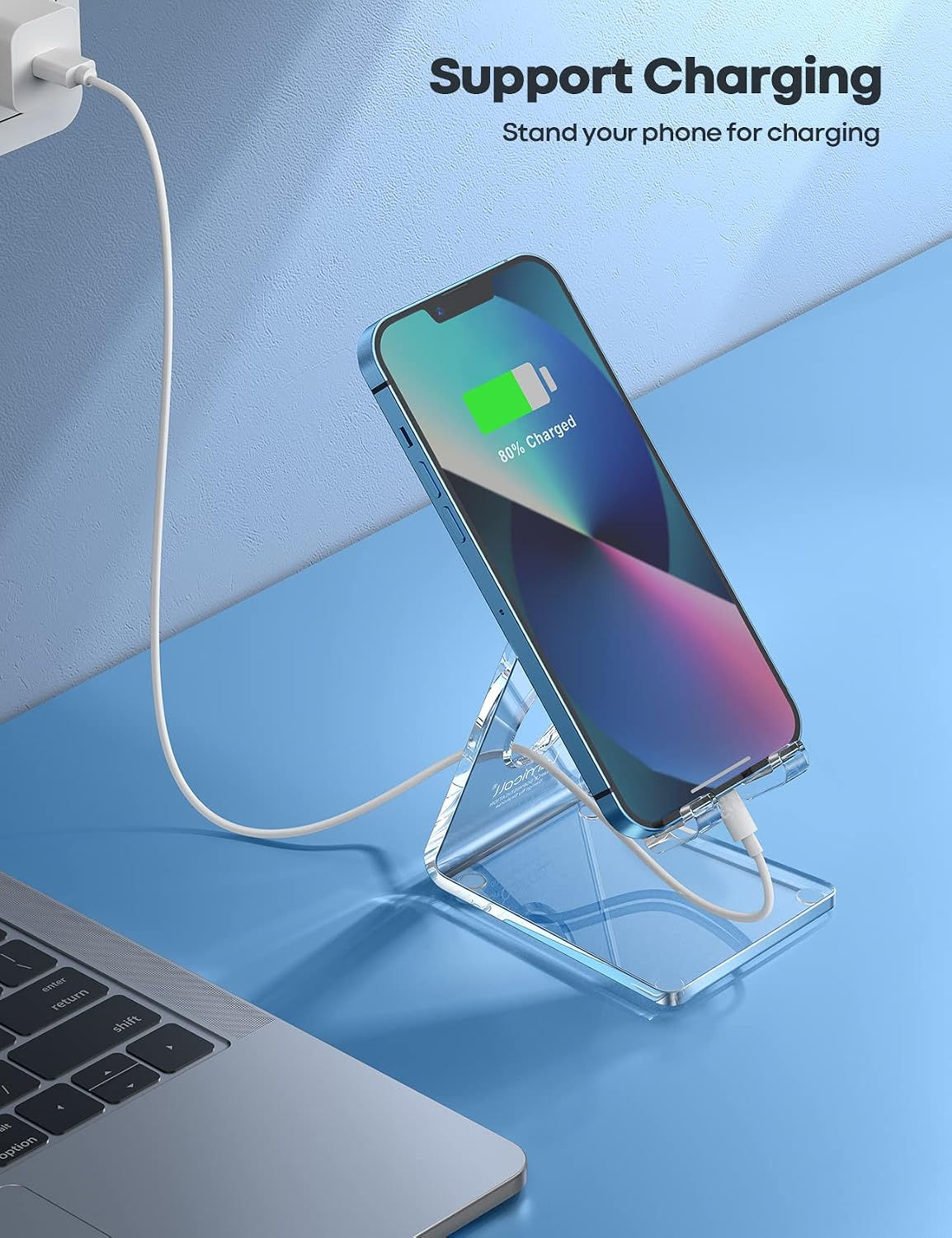 Lamicall Clear Acrylic Cell Phone Stand, Office Desk Decor Accessories