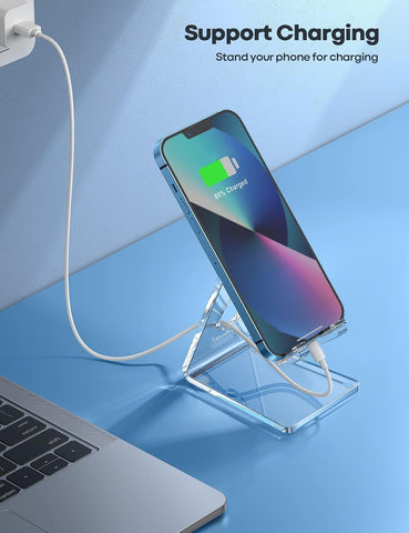 Lamicall Clear Acrylic Cell Phone Stand, Office Desk Decor Accessories