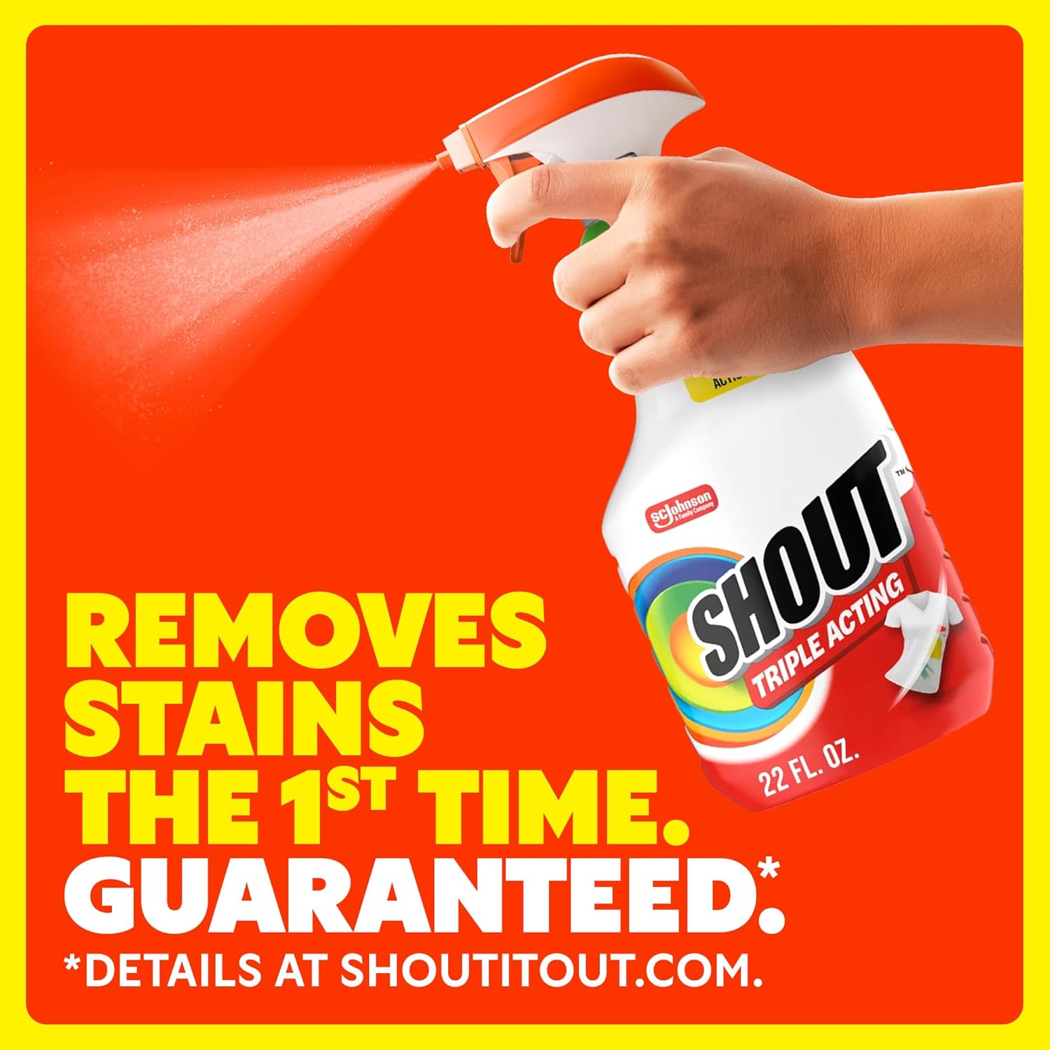 Shout Triple-Acting Active Enzyme Laundry Stain Remover Spray, 22oz