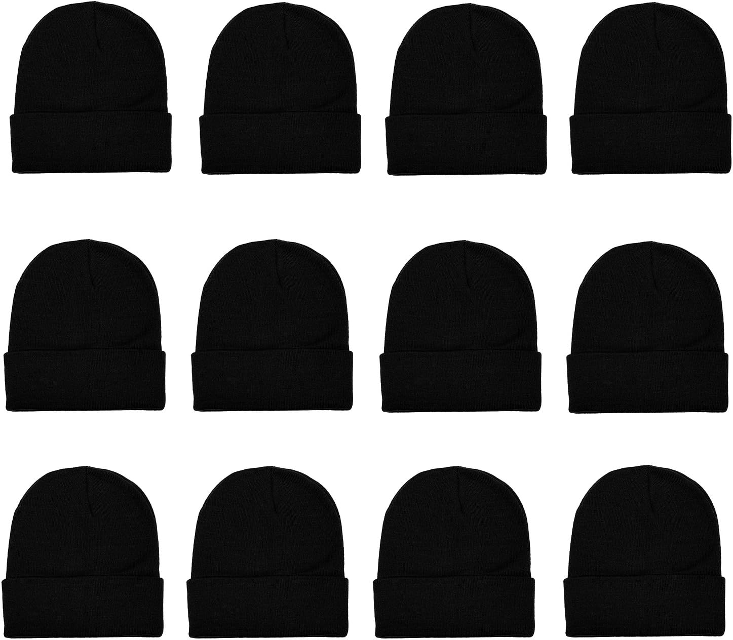 Gelante Unisex Beanie Cap Knitted Warm Solid Color and Multi-Color Multi-Packs