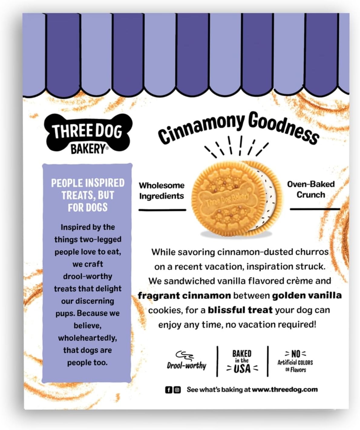 Three Dog Bakery Lick'n Crunch! Dog Treats - 13 oz
