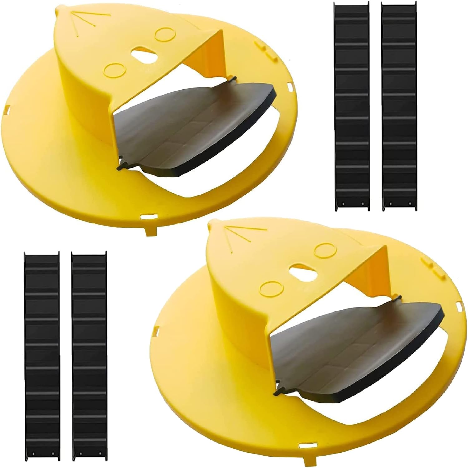 Pack 2 Bucket Lid Mouse Rat Trap, Mouse Catching Tool, Trap Door Style, Multi Catch, Auto Reset, Indoor Outdoor, 5 Gallon Bucket Compatible (Canary)