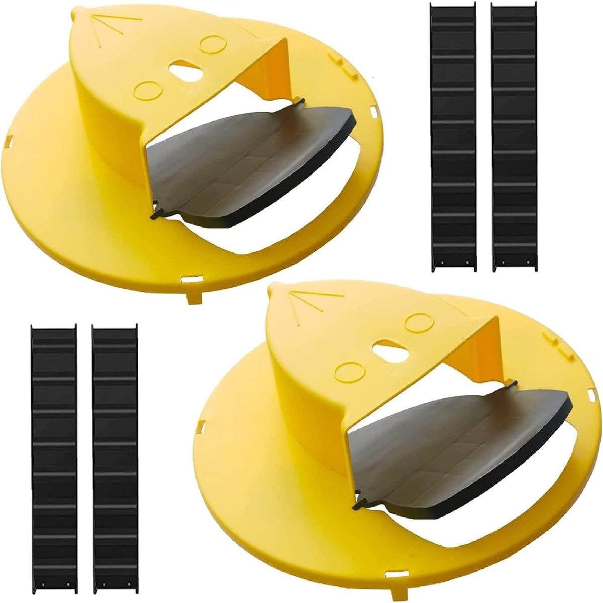 Pack 2 Bucket Lid Mouse Rat Trap, Mouse Catching Tool, Trap Door Style, Multi Catch, Auto Reset, Indoor Outdoor, 5 Gallon Bucket Compatible (Canary)