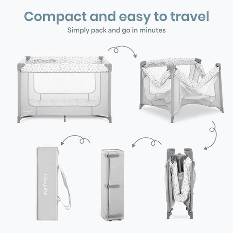 Dream On Me Zodiak Portable Playard, Compact for Travel, Carry Bag, C Grey