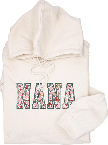 Personalized Embroidered Applique Grandma Sweatshirt Custom Nana Mimi Granny Mamaw Mama Women Gift Mothers Day 2024