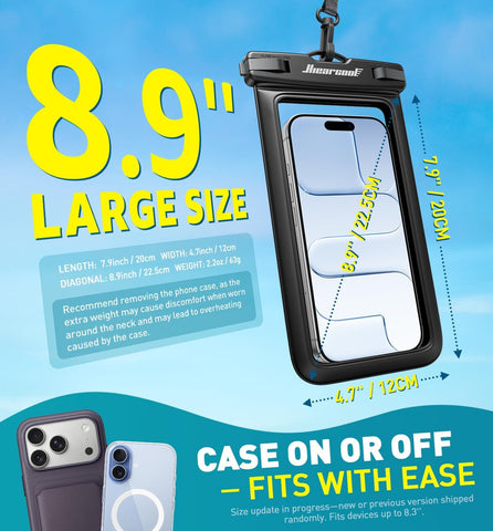 Hiearcool Waterproof Phone Pouch, Waterproof Phone Case, Black&Green 2-Pack