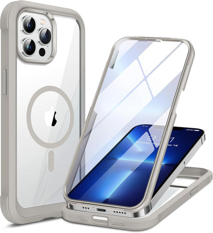 miracase for iPhone 13 Pro Case 6.1",Built-in Screen Protector,Titanium