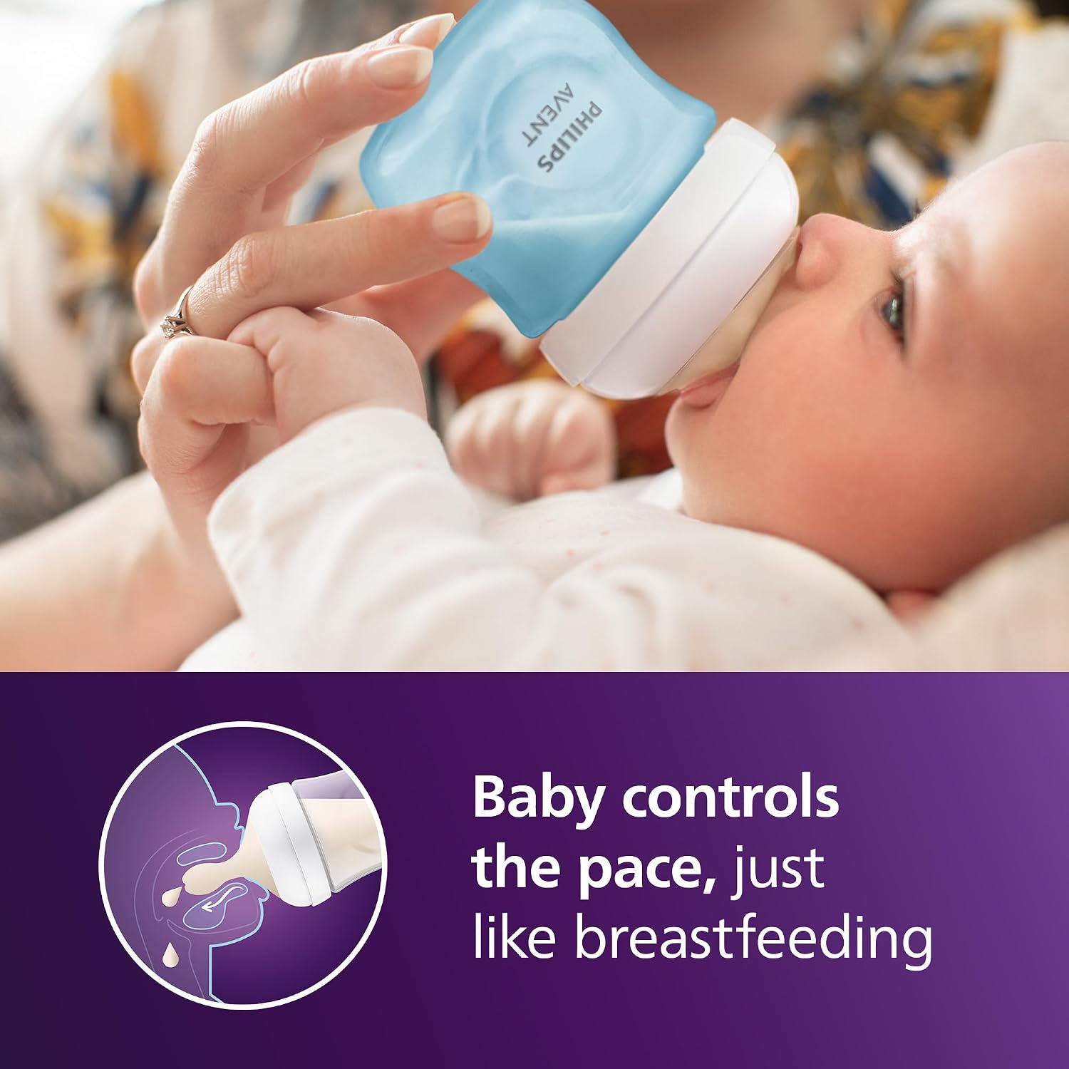 Philips Avent Natural Baby Bottles, Slow Flow, 4 oz, BPA-Free, 4-Pack