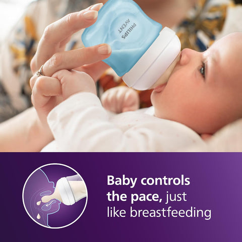 Philips Avent Natural Baby Bottles, Slow Flow, 4 oz, BPA-Free, 4-Pack