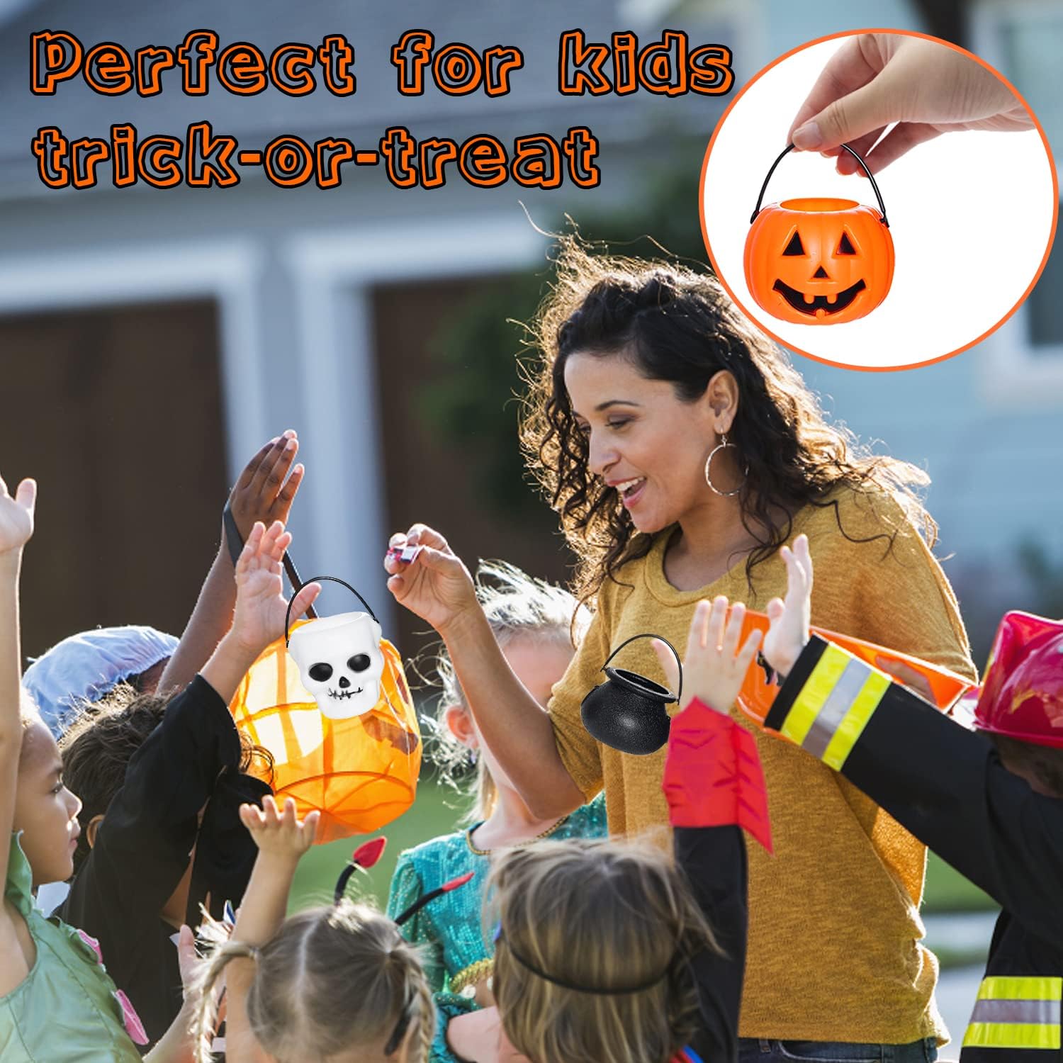 Haawooky 14 Pieces Halloween Candy Bucket,Mini Halloween Candy Holder