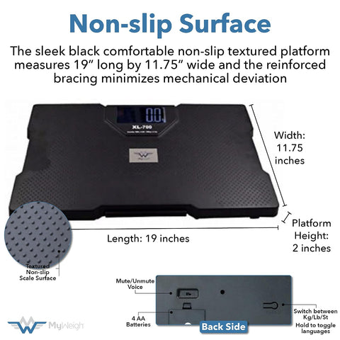 My Weigh XL-700 700-Lb Talking Bathroom Scale