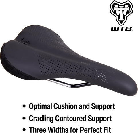 WTB Volt Bike Seat (Saddle) - Comfortable Medium Thickness Padding - Mountain, Gravel & E-Bikes (3 Sizes, 3 Rail Options)