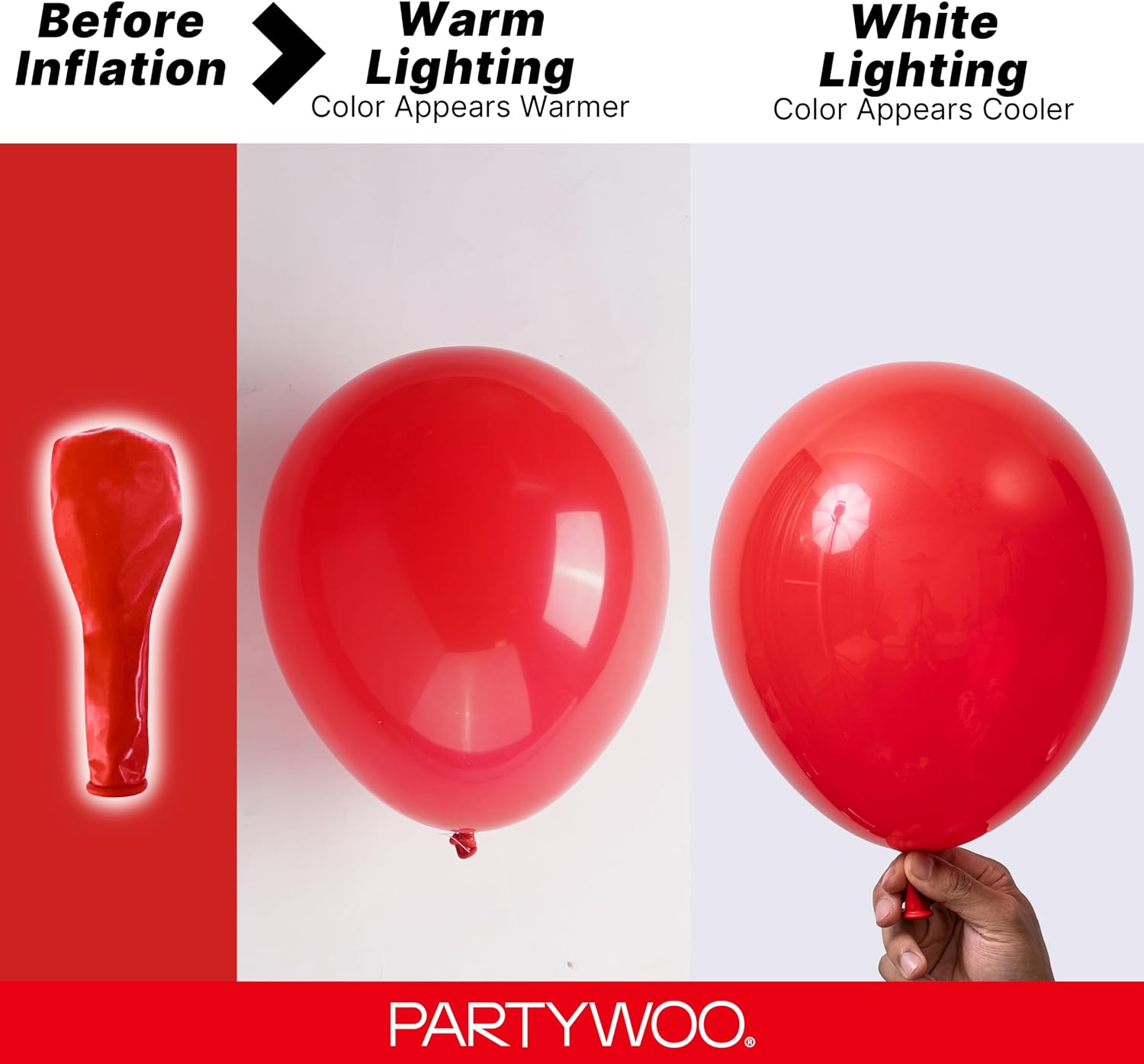 PartyWoo Red Balloons 120pcs Different Sizes of 18 12 10 5 Inch