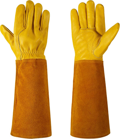 Acdyion Thorn Proof Gardening Gloves for Men & Women, Butter Yellow, S