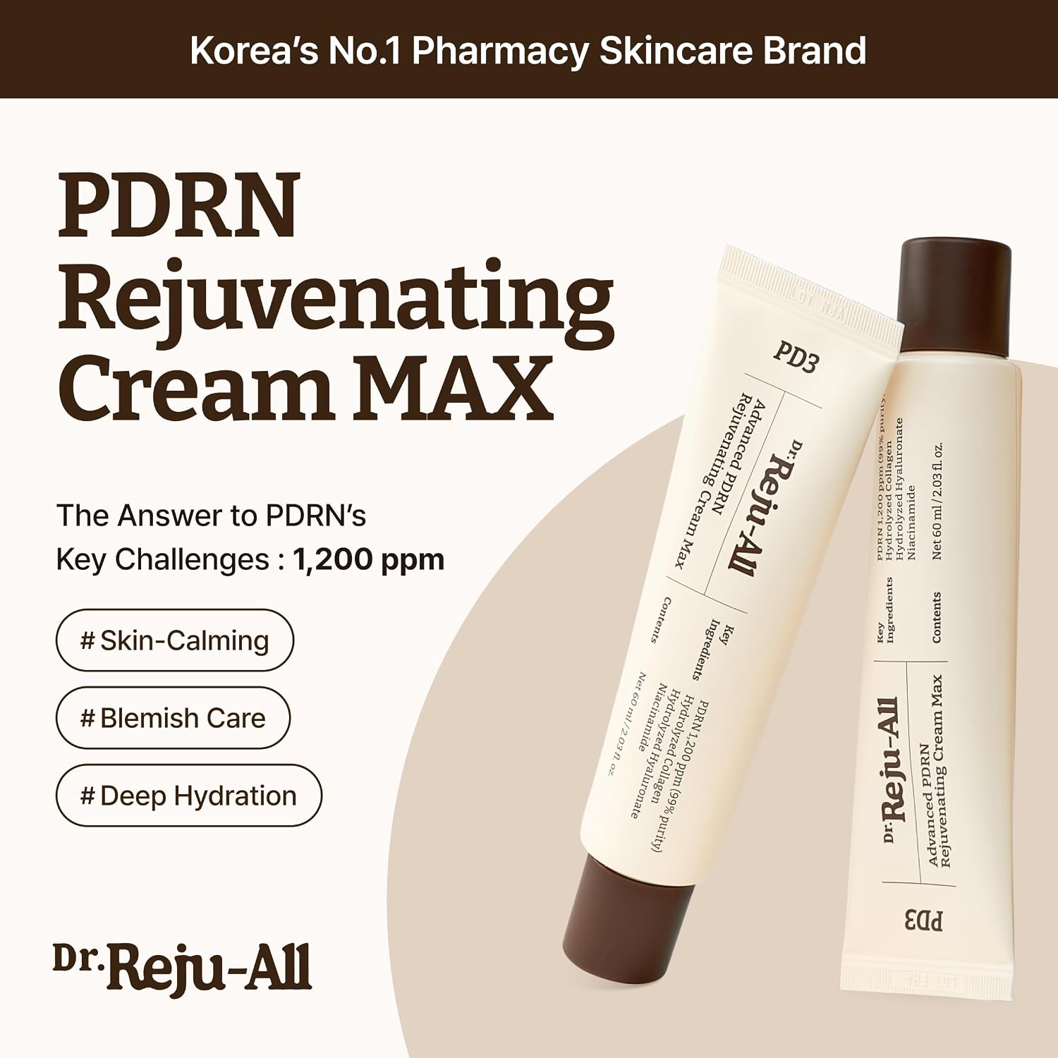 Dr.Reju-All Advanced PDRN Rejuvenating Cream Max 2 Fl Oz