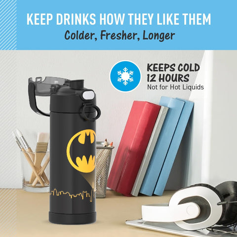 THERMOS FUNTAINER Water Bottle with Spout, 16oz, Batman