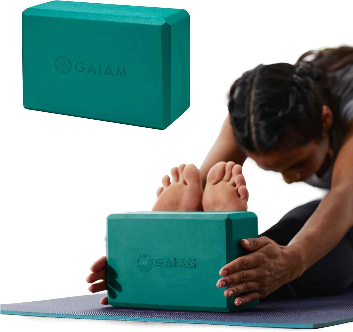 Gaiam Yoga Block - Supportive Latex-Free Eva Foam - Soft Non-Slip Surface with Beveled Edges for Yoga, Pilates, Meditation
