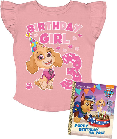 Tstars Paw Patrol Skye Birthday Girl Tee Toddler Ruffle Sleeve Party Top