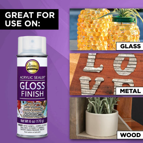 Aleene's Spray Acrylic Sealer, Gloss Clear Finish, 6 oz