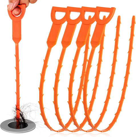 Drain Snake Clog Remover - 4 Pack 20 Inch Flexible Hair Tool