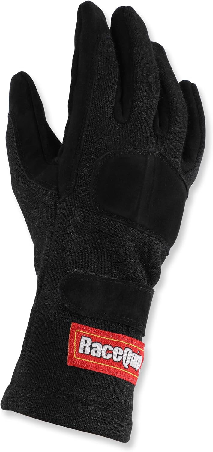 RaceQuip 355005RQP 355 Series Racing Gloves - SFI 3.3/5 - Black/Black - Large