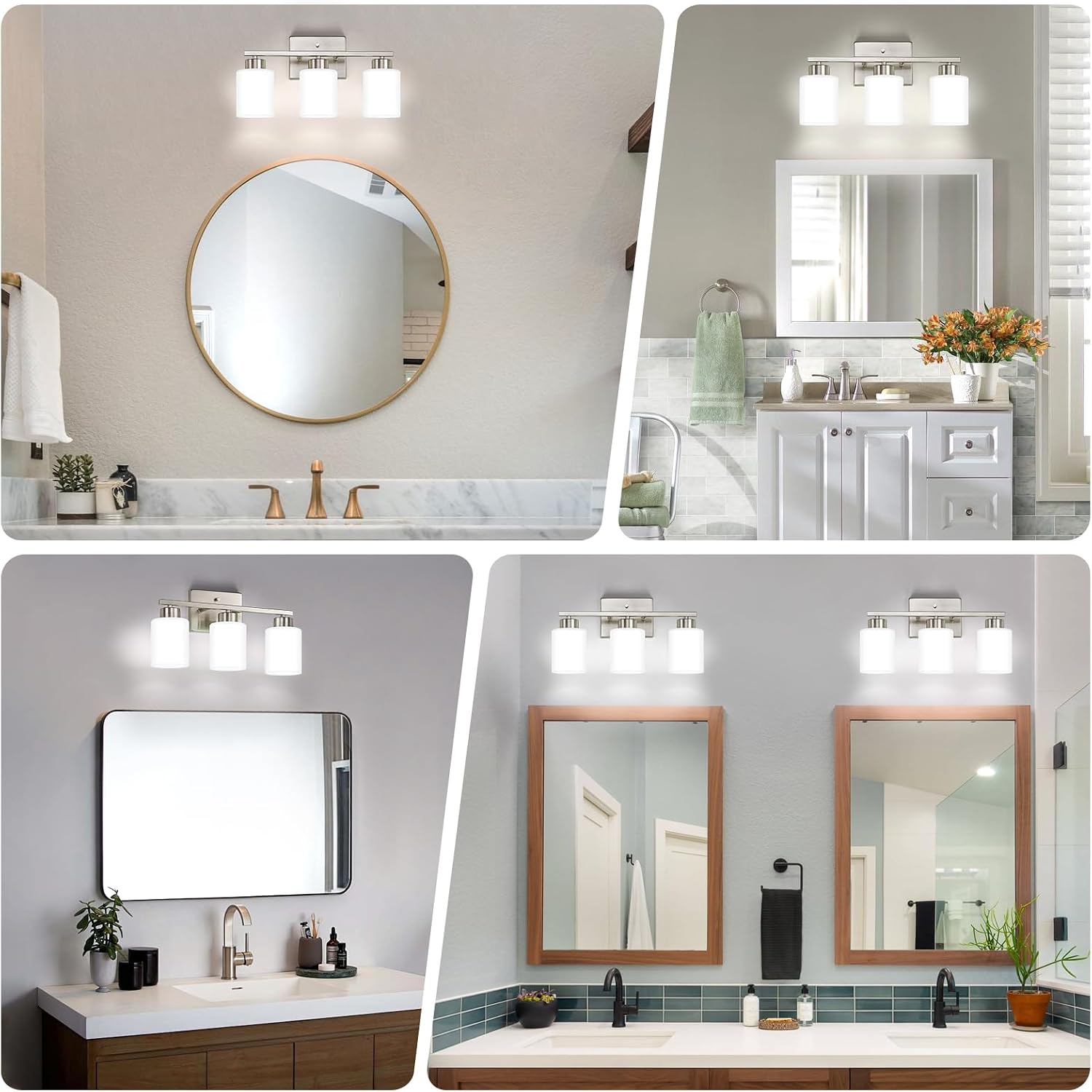 FonmYim Brushed Nickel Bathroom Light Fixtures Vanity Lights Over Mirror