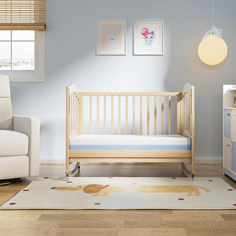 Dourxi Mini Crib Mattress, 38x24x4 Inch Dual-Sided Gel Memory Foam Mattress