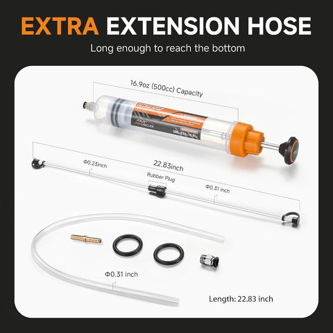 FOUR UNCLES Fluid Transfer Syringe for Automotive Oil Service 500cc