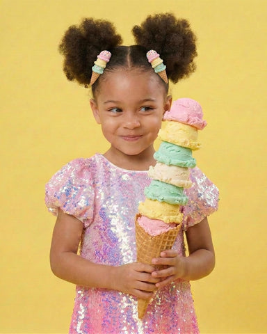 2Bunnies Girls Ombre Pastel Gradient Shimmer Sparkle Colorful Sequin Party Dress
