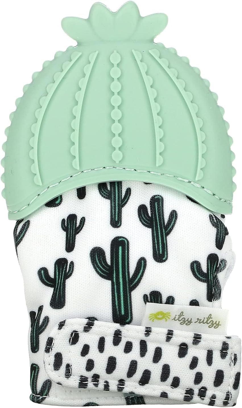 Itzy Ritzy Silicone Teething Mitt, Soothing Infant Teething Mitten (Cactus)