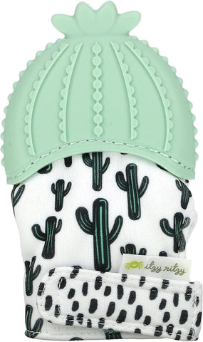 Itzy Ritzy Silicone Teething Mitt, Soothing Infant Teething Mitten (Cactus)