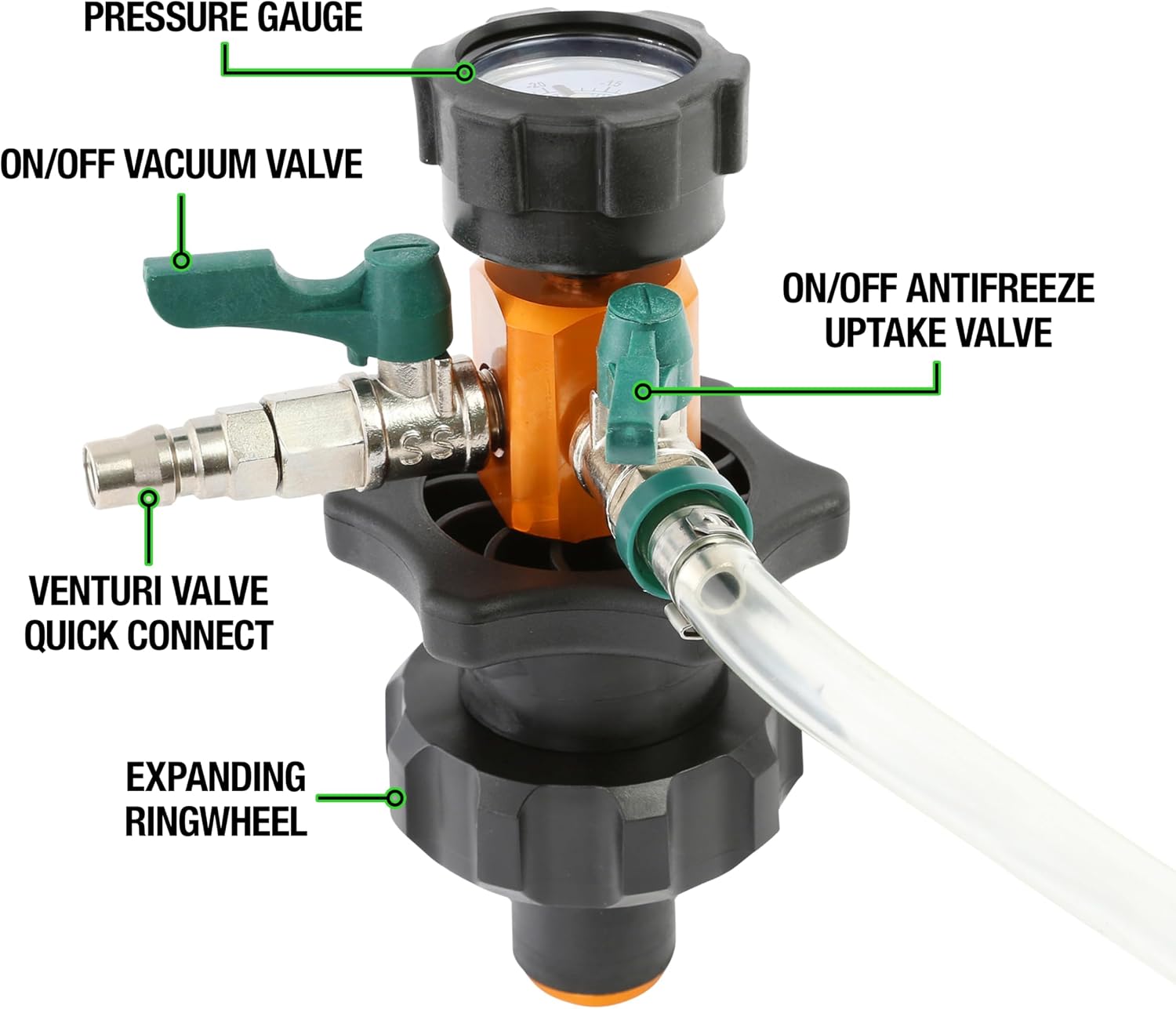OEMTOOLS Coolant Vacuum Refill Kit, Coolant Pressure Tester Kit, 5 Adapter