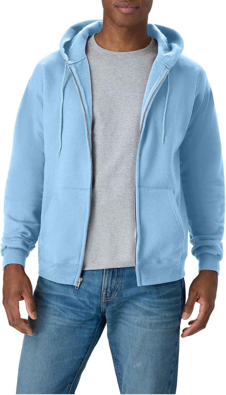 Hanes Men's Zip-up Hoodie, Ecosmart Fleece Full-zip Hoodie for Men, Hooded Sweatshirt