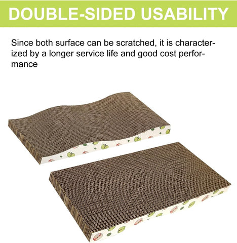 TIMHAKA 4 Pack Cat Scratching Board, Double-Sided Usability, with Catnip