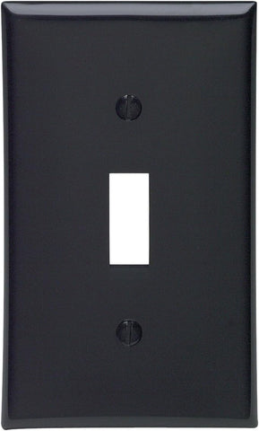 Leviton 1-Gang Toggle Device Switch Wallplate, Standard Size, Thermoplastic Nylon, Device Mount, 80701-E, Black