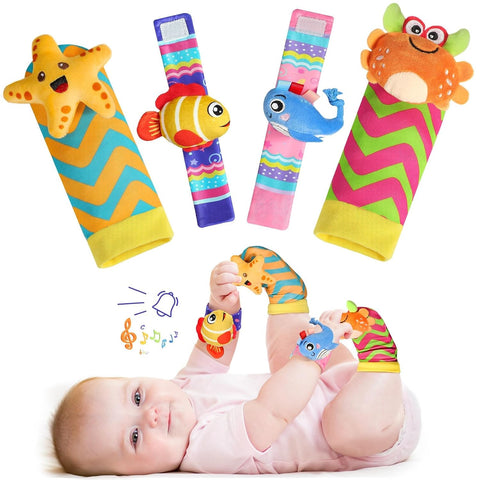 URMYWO Wrist Rattles for Baby, Rattle Socks, Baby Toys for 0-12 Months