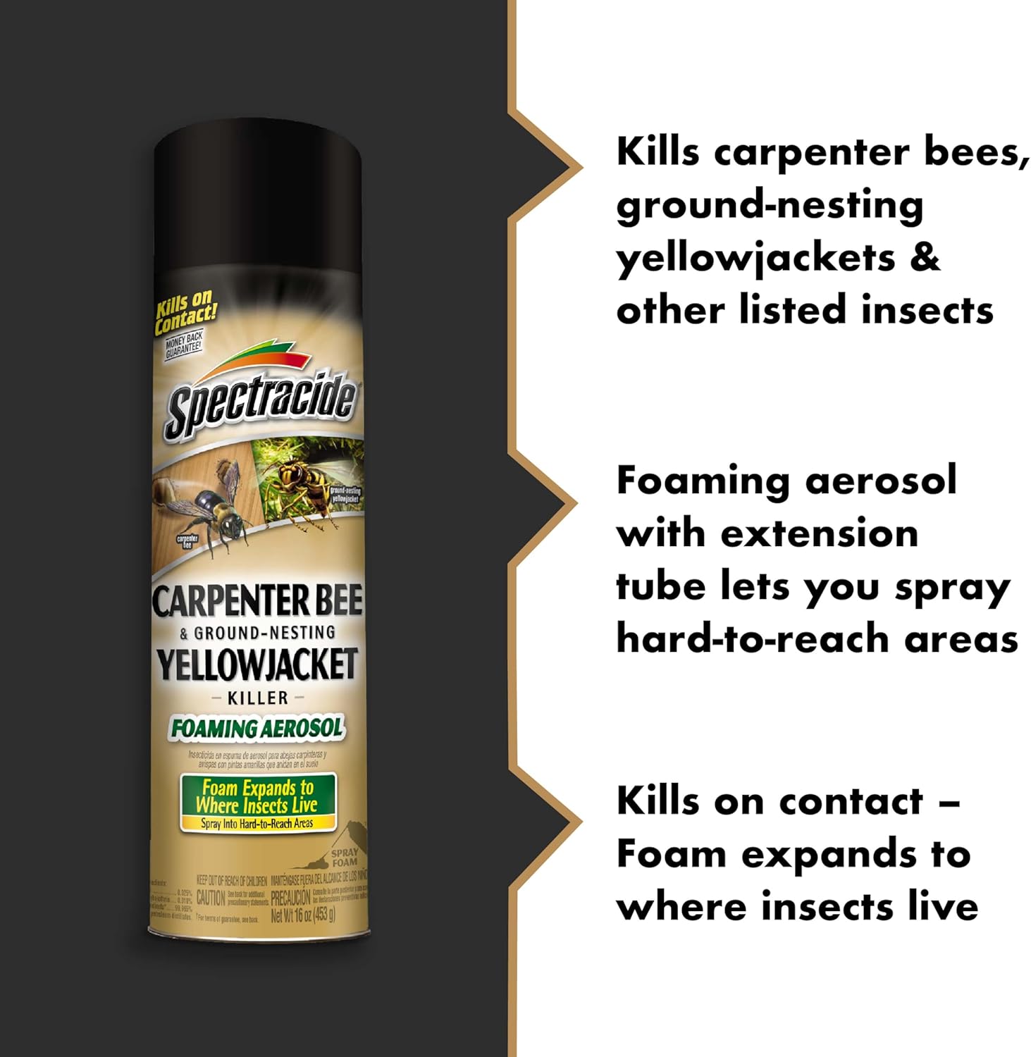 Spectracide Carpenter Bee & Gound-Nesting Yellowjacket Killer, 16 Oz