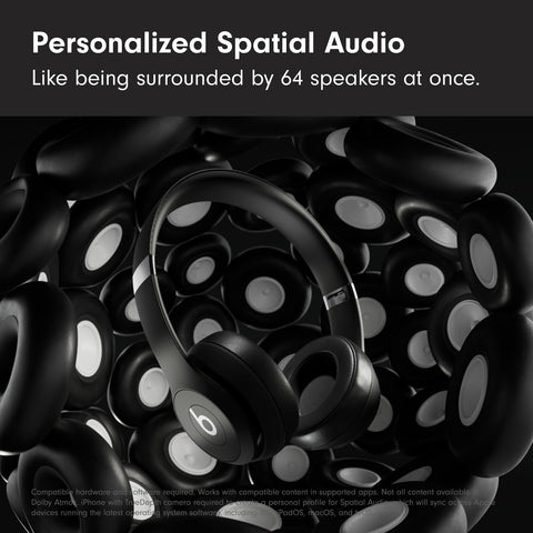 Beats Solo 4 - Wireless On-Ear Bluetooth Headphones, Up to 50-Hour Battery Life, Ultra-Lightweight Comfort, Powerful and Balanced Sound, Apple & Android Compatible - Matte Black